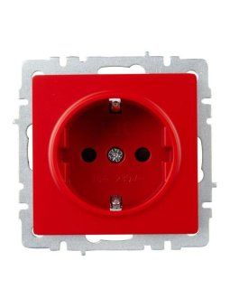 розетка brite рс14-1-0-брк 16а с заземл. защ. шторки механизм красн. iek br-r14-16-k04 от магазина Штепсель и батарейка.