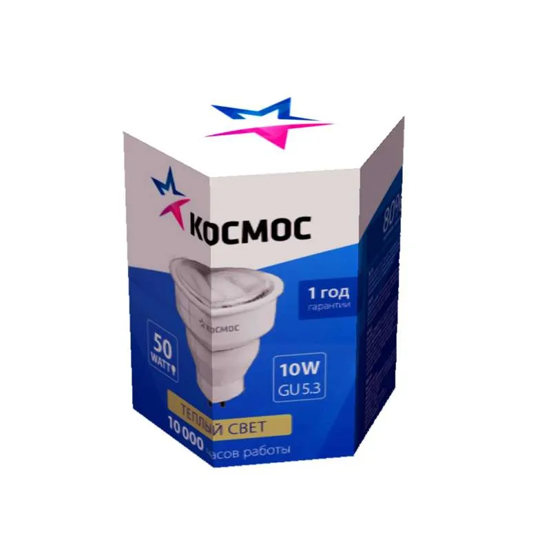 лампа люминесцентная компакт. 10вт gu5.3 рефлектор 2700к космос lksm10wgu5.3220v2700 от магазина Штепсель и батарейка.