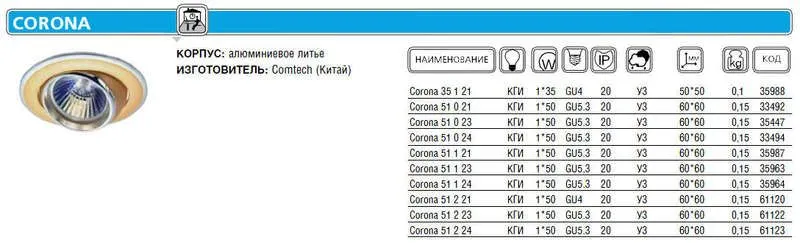 светильник corona 51 2 24 комтех p00377 от магазина Штепсель и батарейка.