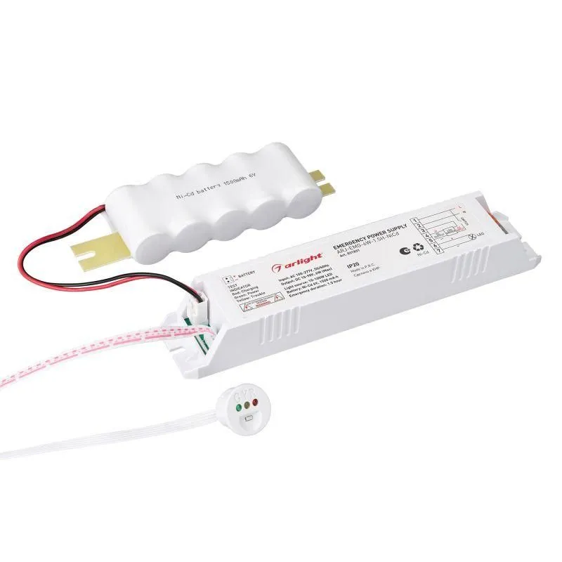блок аварийного питания arj-emg-6w-1.5h-nicd ip20 пластик arlight 031831 от магазина Штепсель и батарейка.