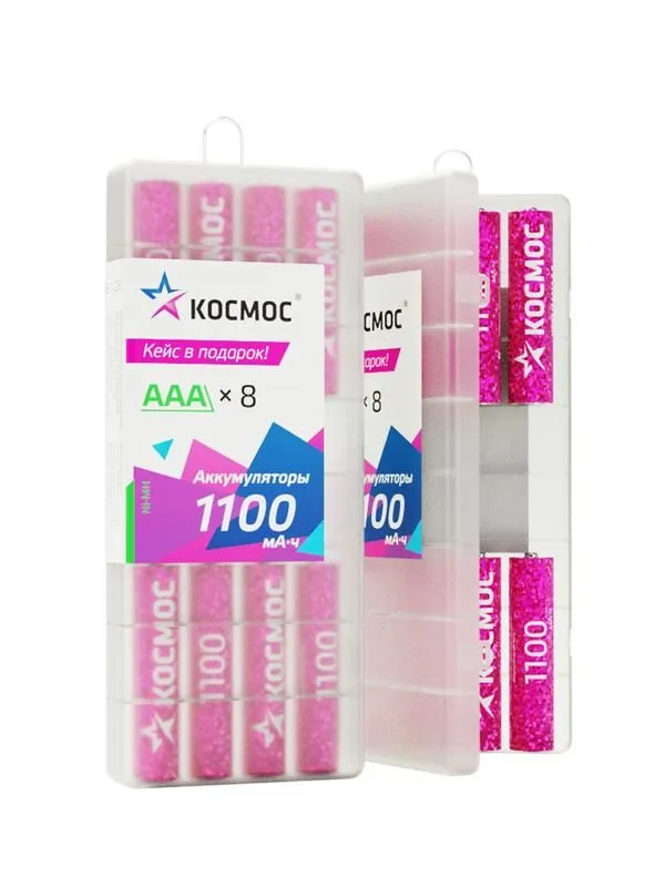 аккумулятор aaa/r03 1100ма.ч ni-mh 8b (уп.8шт) космос kocr03nimh1100mah8b от магазина Штепсель и батарейка.