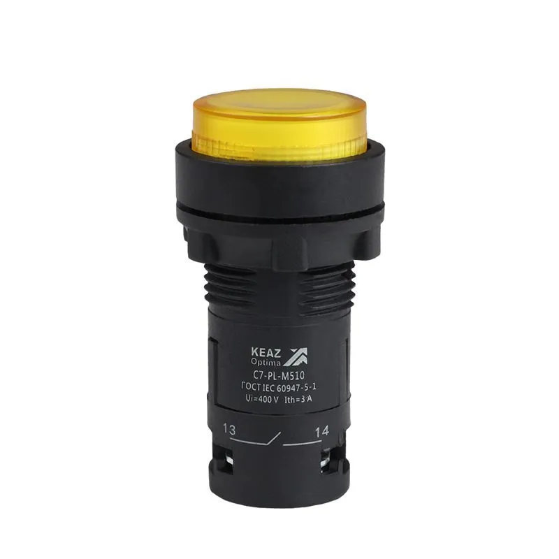 кнопка с подсветкой optisignal compact d22 с7-pl-m510 желт. 1но 230в ac xb7nw35m1 кэаз 362102 от магазина Штепсель и батарейка.