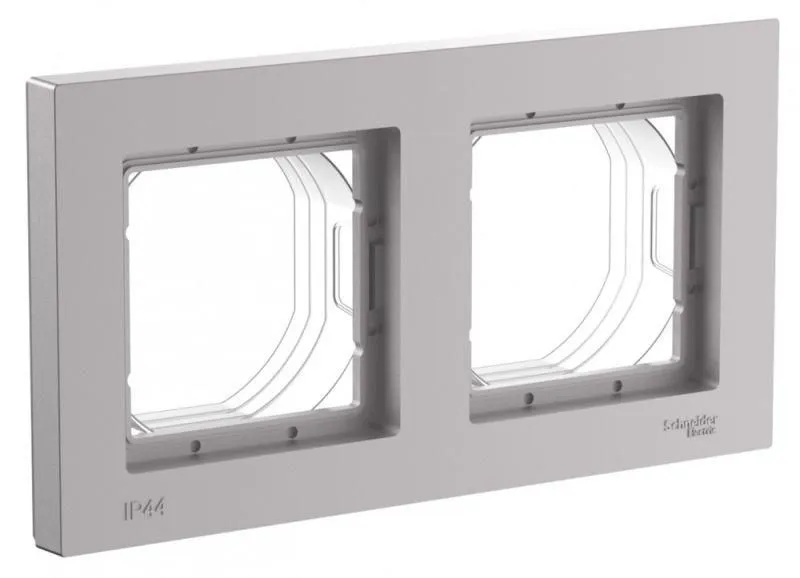 рамка 2-пост. atlasdesign aqua ip44 алюм. se atn440302 от магазина Штепсель и батарейка.