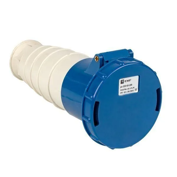 розетка кабельная 63а 220в (233) 2p+ре ip67 ekf ps-233-63-220 от магазина Штепсель и батарейка.