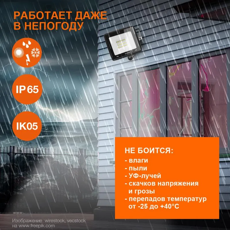 прожектор светодиодный 50вт 6500к 5000лм 230в\50гц ip65 ledvance 4099854137068 от магазина Штепсель и батарейка.