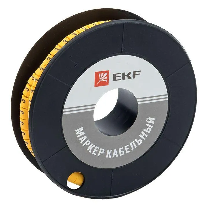 маркер каб. 1.5кв.мм "3" (к-1000ед) (ес-0) ekf plc-km-1.5-3 от магазина Штепсель и батарейка.