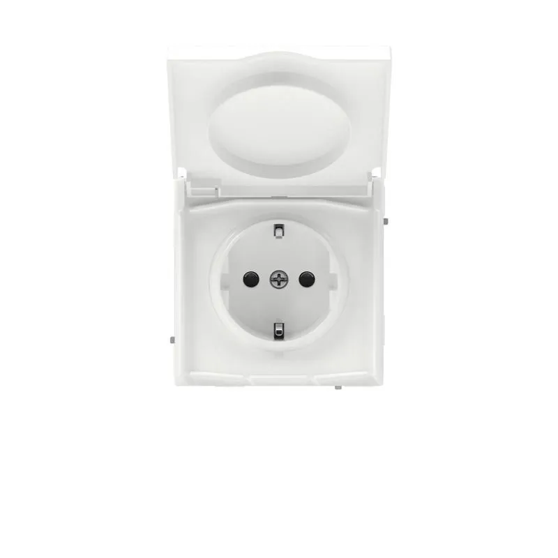 розетка силовая kant ip44 2p+e защ. шторки с крышкой бел. магнолия dkc 7000013 от магазина Штепсель и батарейка.