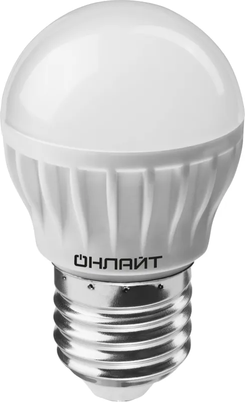 лампа светодиодная 61 137 oll-g45-8-230-6.5k-e27 8вт онлайт 61137 от магазина Штепсель и батарейка.
