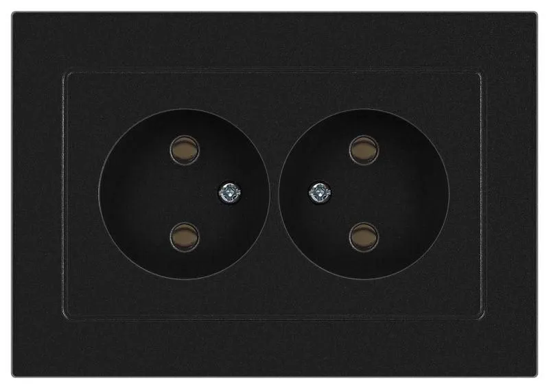 розетка accent 6-204-05 2х2p 16а-250в ip20 су al/cu антрацит intro б0063465 от магазина Штепсель и батарейка.