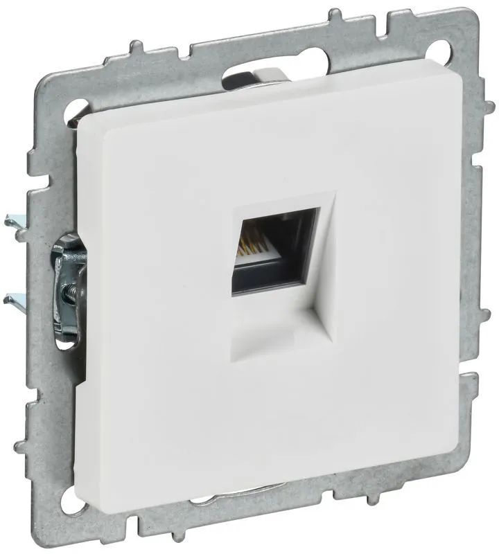 розетка компьютерная сп brite рк10-браб rj45 кат.5e механизм арктич. бел. iek br-k10-1-k91 от магазина Штепсель и батарейка.