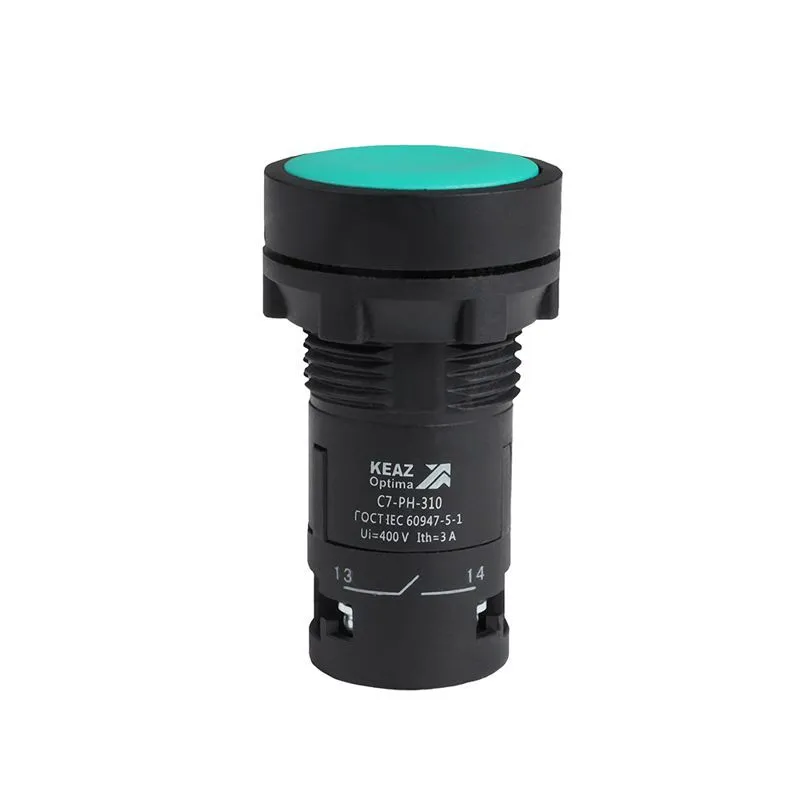 кнопка с фиксацией optisignal compact d22 с7-ph-310 зел. 1но xb7nh31 кэаз 362062 от магазина Штепсель и батарейка.