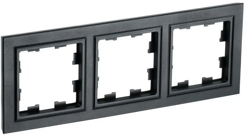 рамка 3-м brite ру-3-брч черн. iek br-m32-k02 от магазина Штепсель и батарейка.