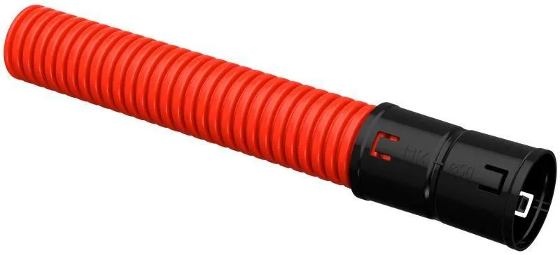 труба гофрированная двустенная пнд гибкая d50мм с муфтой красн. (уп.50м) iek ctg12-050-k04-050-r от магазина Штепсель и батарейка.