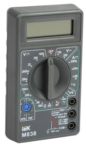 мультиметр цифровой universal m838 iek tmd-2s-838 от магазина Штепсель и батарейка.