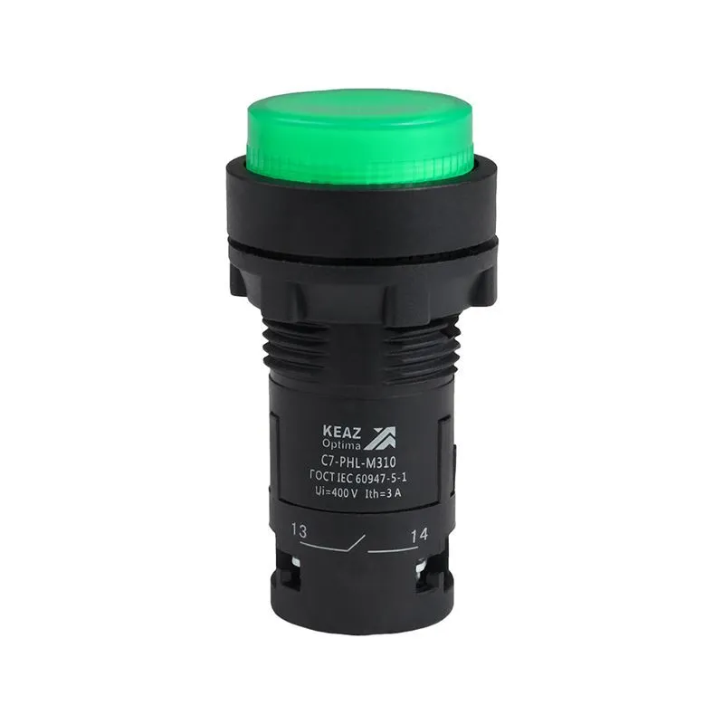 кнопка с фиксацией с подсветкой optisignal compact d22 с7-phl-b310 зел. 1но 24в ac/dc xb7nj03b1 кэаз 362110 от магазина Штепсель и батарейка.