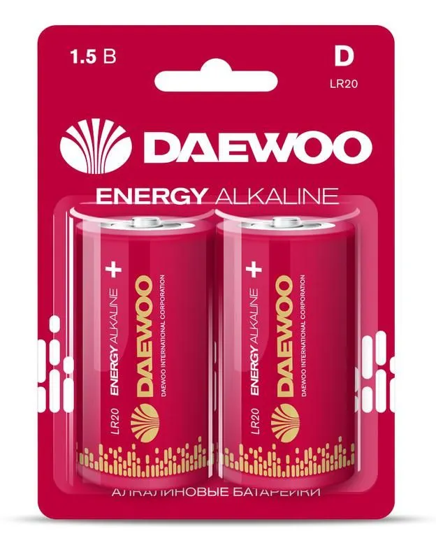 элемент питания алкалиновый d/lr20 1.5в energy alkaline 2021 bl-2 (уп.2шт) daewoo 5030022 от магазина Штепсель и батарейка.
