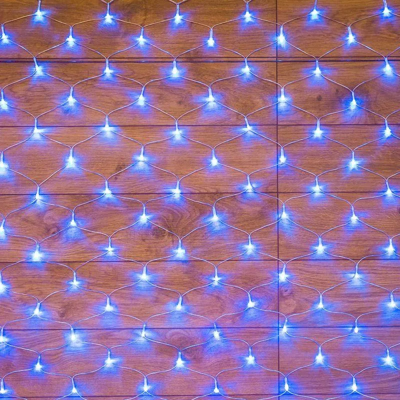 гирлянда светодиодная "сеть" 1.8х1.5м 180led син. 15вт ip20 провод пвх прозр. neon-night 215-133 от магазина Штепсель и батарейка.