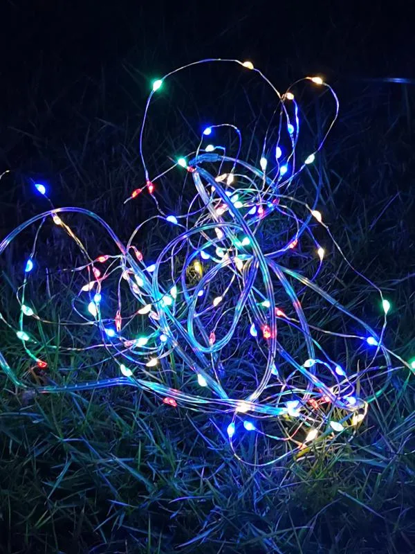гирлянда светодиодная "разноцветные нити" 100led 7м (4м+3м) мультиколор на солнечной батарее аккумулятор aa ni-mh 600мач ip44 космос koc_sol196 от магазина Штепсель и батарейка.