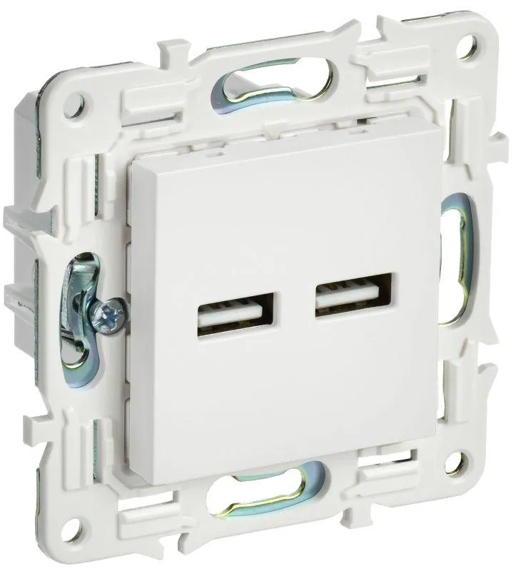 розетка usb a+a 3.1а skandy sk-r15w арктич. бел. iek sk-u21-d31-k01 от магазина Штепсель и батарейка.