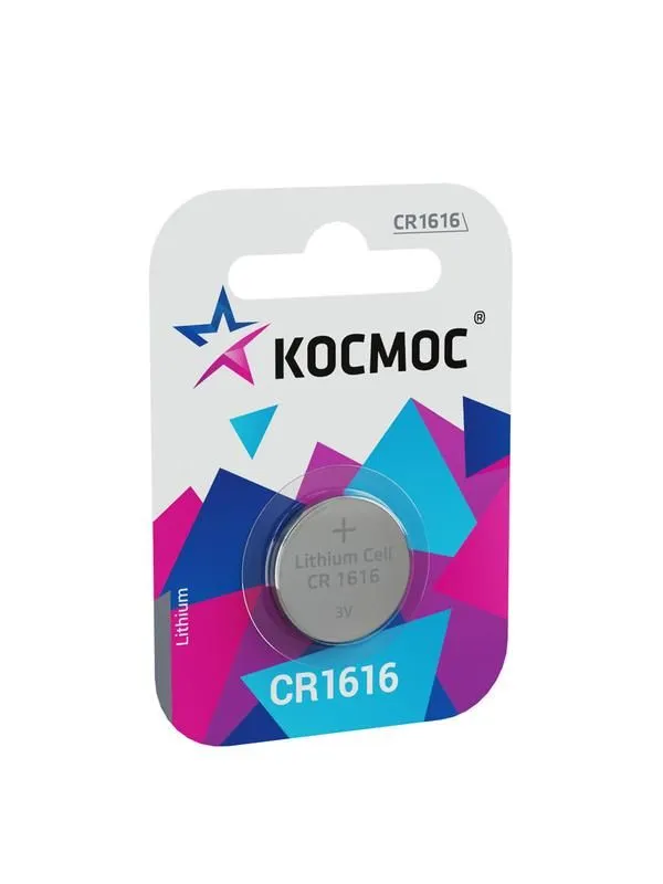 элемент питания литиевый cr1616 1хbl (блист.1шт) космос kocr16161bl от магазина Штепсель и батарейка.