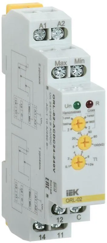реле наполн./дренаж orl 24-240в ac/dc iek orl-02-acdc24-240v от магазина Штепсель и батарейка.
