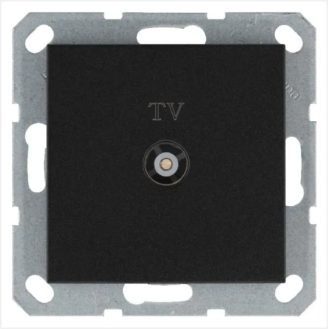 розетка телевизионная оконечная tv ф9.5мм механизм антрацит jasmart g6001b от магазина Штепсель и батарейка.