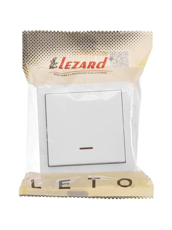 выключатель 1-кл. оп leto с индикацией бел. lezard 752-0200-111 от магазина Штепсель и батарейка.