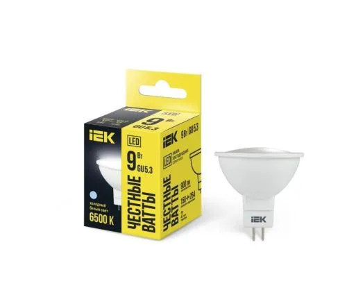 лампа led mr16 софит 9вт 230в 6500к gu5.3 iek lle-mr16-9-230-65-gu5 от магазина Штепсель и батарейка.