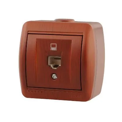 розетка компьютерная 1-м оп nata rj45 вишня lezard 710-0600-139 от магазина Штепсель и батарейка.