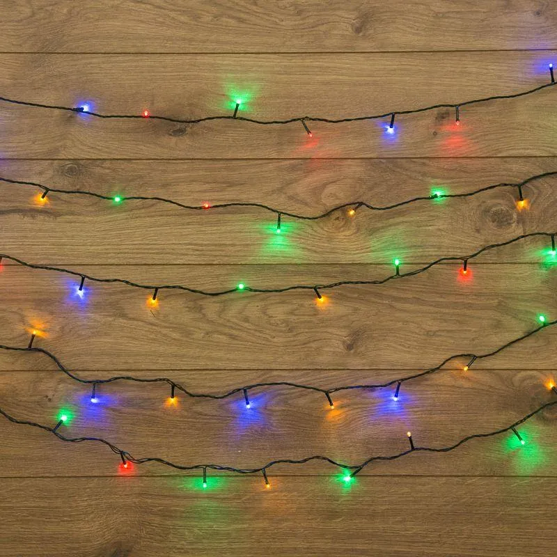 гирлянда светодиодная "твинкл лайт" 20м 160led мультиколор 10вт 220-240в ip20 с контроллером 8 режимов провод пвх темн. зел. neon-night 303-119 от магазина Штепсель и батарейка.