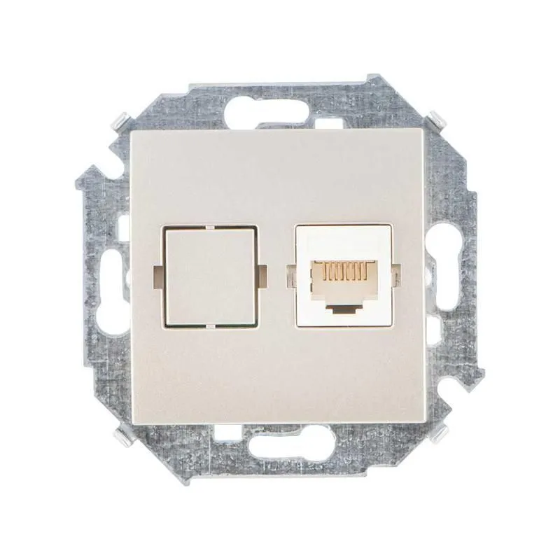 розетка компьютерная сп simon 15 rj45 кат.5e systimax механизм шампань simon 1591598-034 от магазина Штепсель и батарейка.