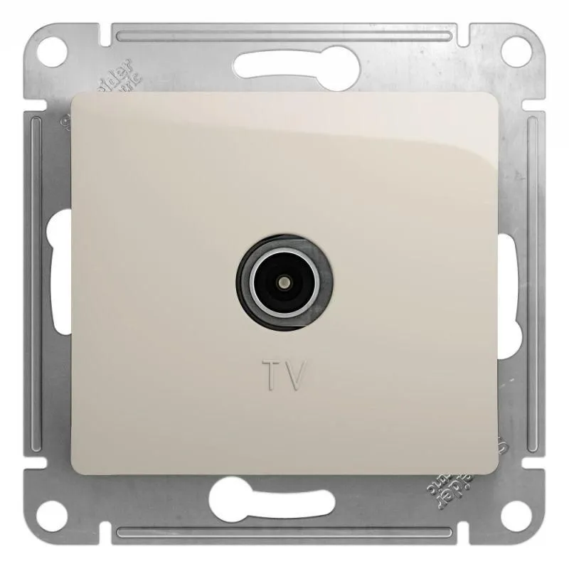 розетка телевизионная оконечная tv 1-м сп glossa 1дб механизм молочн. se gsl000991 от магазина Штепсель и батарейка.