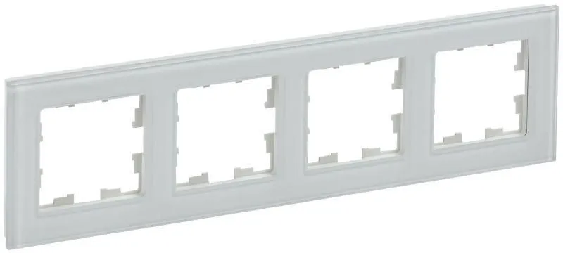 рамка 4-м brite ру-4-2-брб стекло бел. iek br-m42-g-k01 от магазина Штепсель и батарейка.