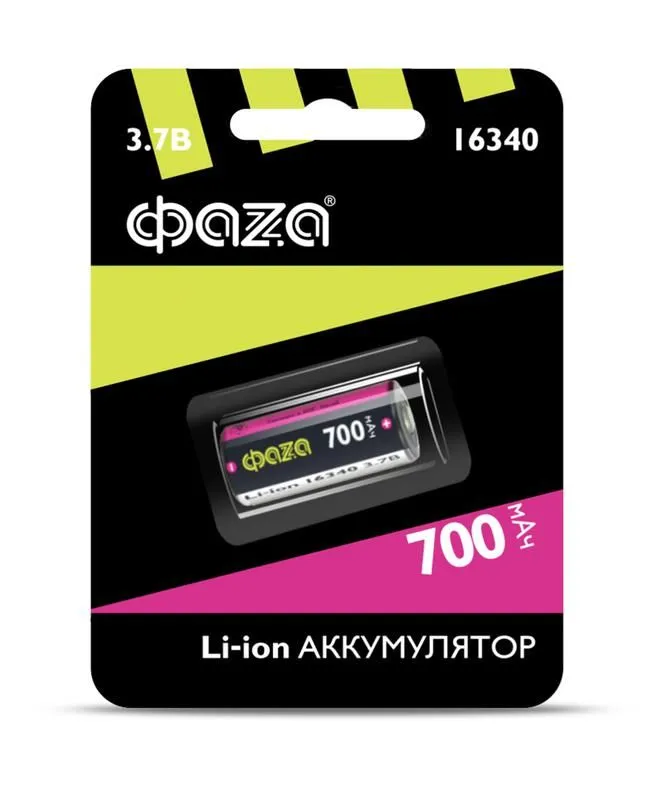 аккумулятор 16340 3.7в li-ion 700ма.ч без платы защиты bl-1 фаzа 5039087 от магазина Штепсель и батарейка.