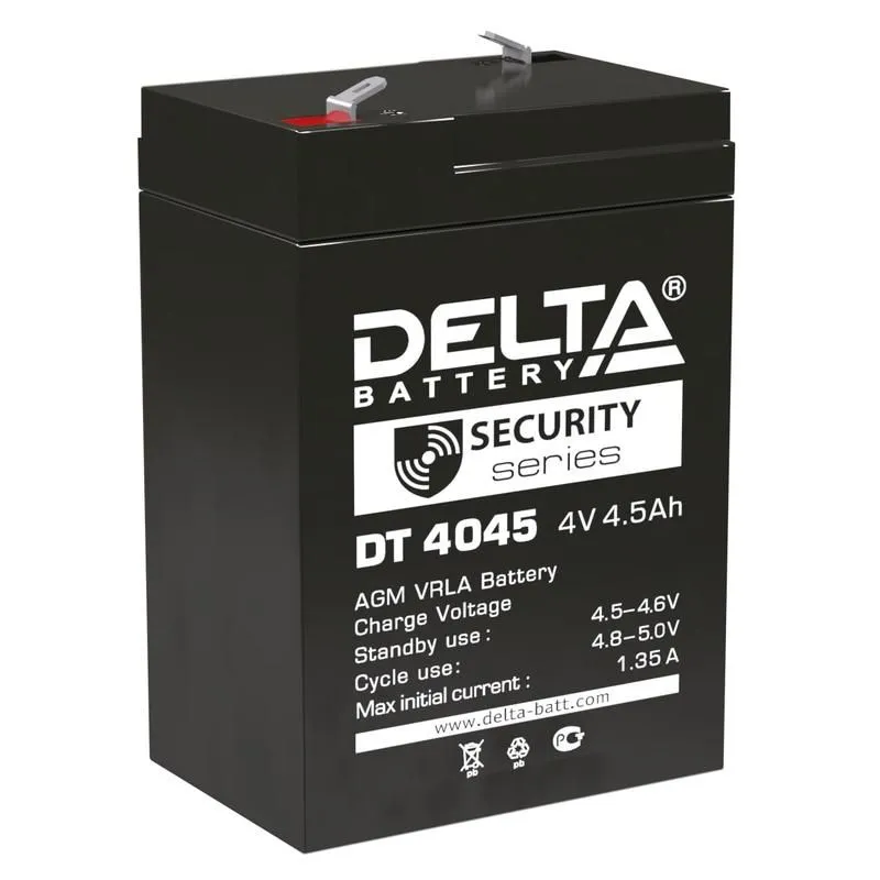 аккумулятор опс 4в 4.5а.ч для прожекторов dt 4045 delta 4614010040021 от магазина Штепсель и батарейка.