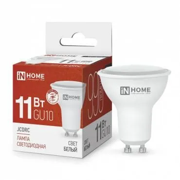 лампа светодиодная led-jcdrc-vc 11вт рефлектор 4000к нейтр. бел. gu10 990лм 230в in home 4690612023489 от магазина Штепсель и батарейка.