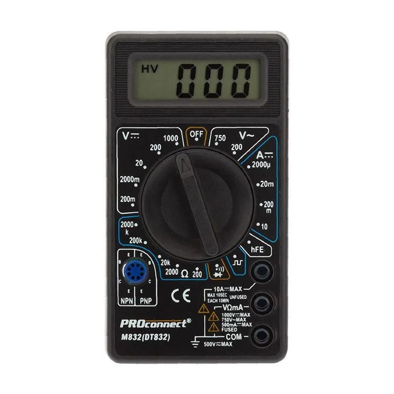 мультиметр портативный m832 (dt832) proconnect 13-3012 от магазина Штепсель и батарейка.