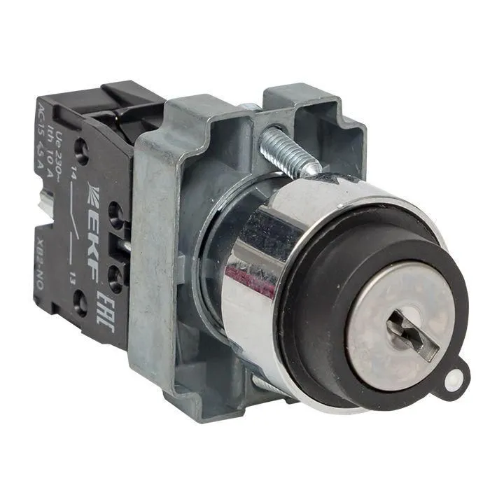 переключатель bg21 2p с замком (не возврат.) no ekf xb2-bg21 от магазина Штепсель и батарейка.