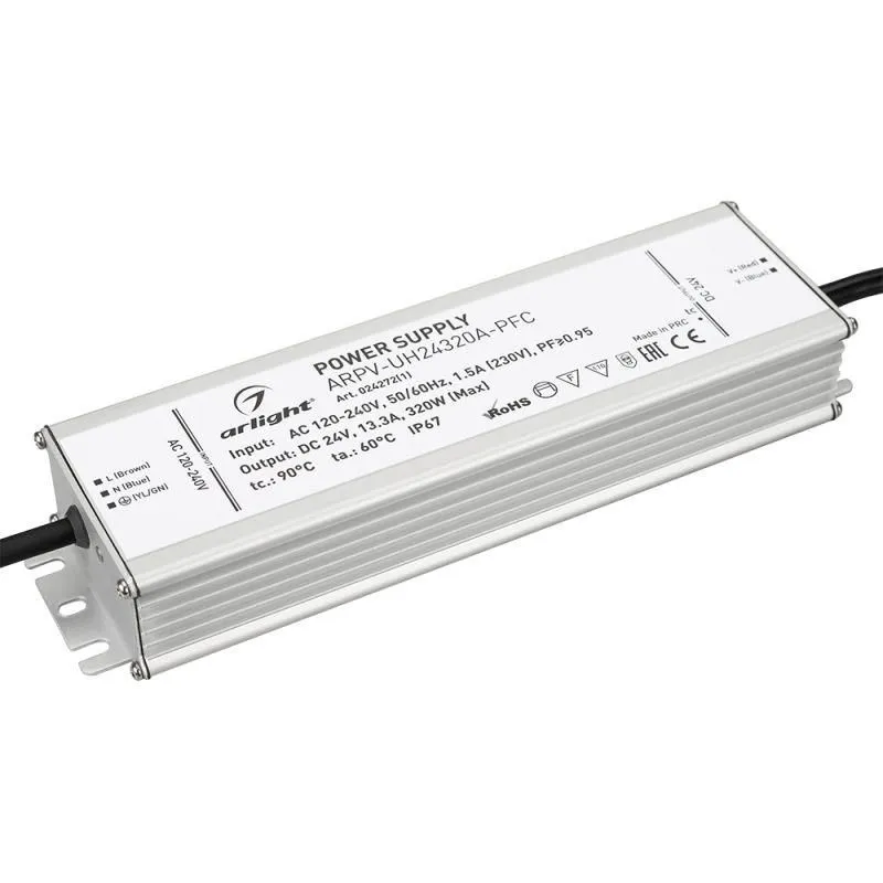 блок питания arpv-uh24320a-pfc 24в 13.3а 320вт ip67 метал. arlight 024272(1) от магазина Штепсель и батарейка.