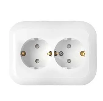 розетка 2-м сп 16а ip20 с заземл. защ. шторки бел. bylectrica рс16-357 от магазина Штепсель и батарейка.