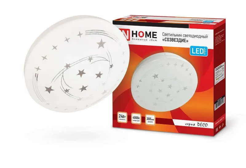 светильник светодиодный deco созвездие 24вт 4000к 2160лм 230в 330х55мм in home 4690612021843 от магазина Штепсель и батарейка.