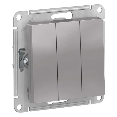 выключатель 3-кл. сп atlasdesign 10а ip20 (сх. 1+1+1) 10ax механизм алюм. se atn000331 от магазина Штепсель и батарейка.