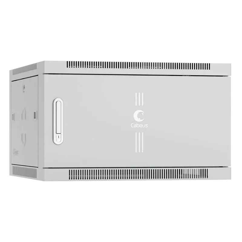 шкаф телекоммуникационный настенный sh-05f-6u60/60m 19дюйм 6u 600х600х368мм дверь метал. ral 7035 сер. cabeus 7104c от магазина Штепсель и батарейка.