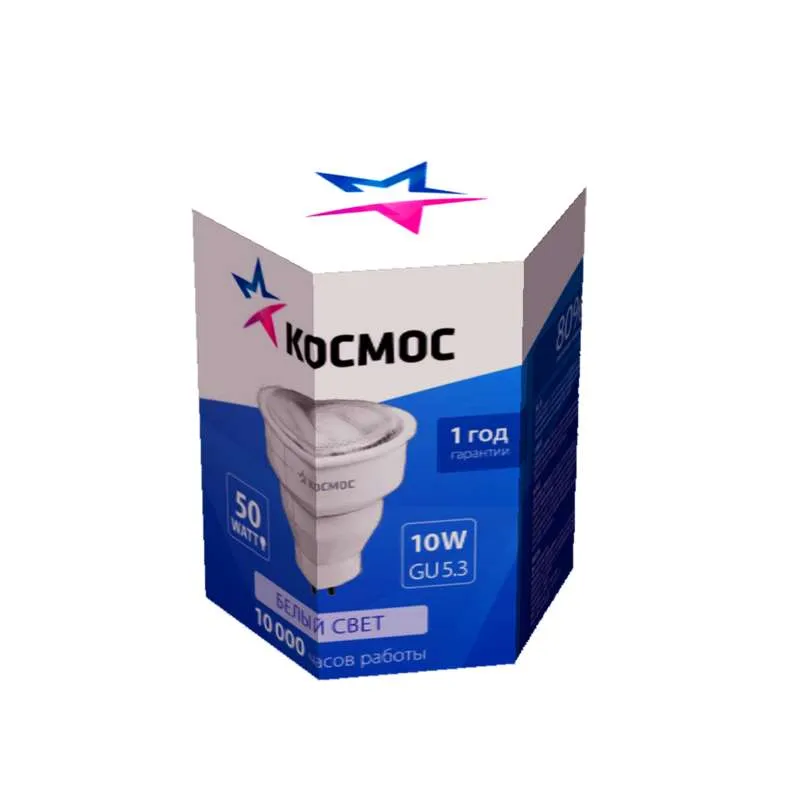 лампа люминесцентная компакт. 10вт gu5.3 рефлектор 4200к космос lksm10wgu5.3220v4200 от магазина Штепсель и батарейка.