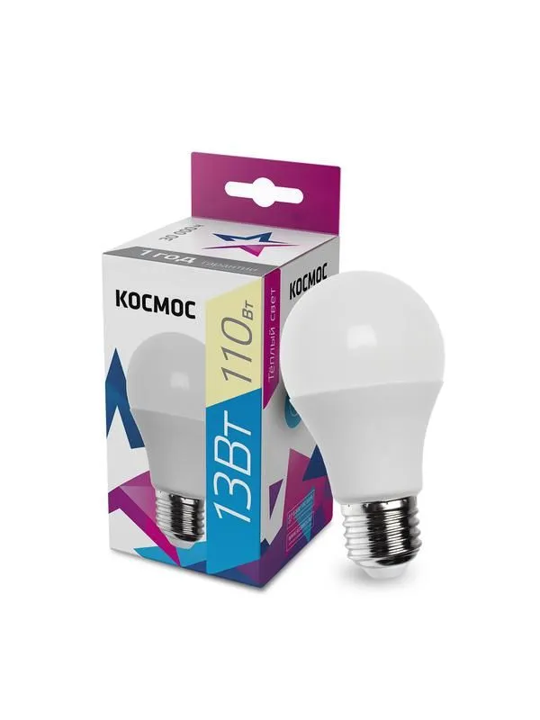 лампа светодиодная a60 13вт 3000к e27 220в космос lkecled13wa60e2730 от магазина Штепсель и батарейка.