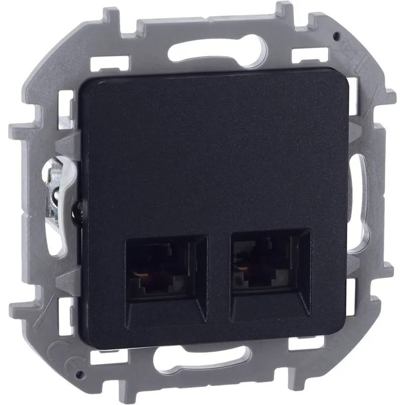 розетка компьютерная 2-м inspiria rj45 кат.5e utp антрацит iek 673838 от магазина Штепсель и батарейка.