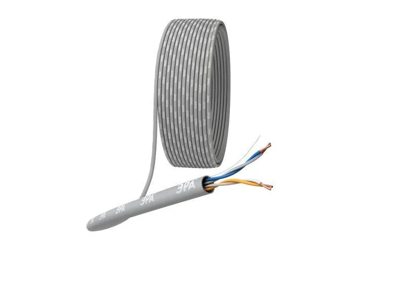 кабель витая пара u/utp кат.5e 2х2х24awg solid cu pvc сер. (м) эра б0044428 от магазина Штепсель и батарейка.