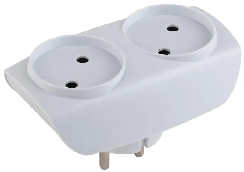 разветвитель 2-м без заземл. 16а ip20 sp-2-w бел. эра c0045520 от магазина Штепсель и батарейка.