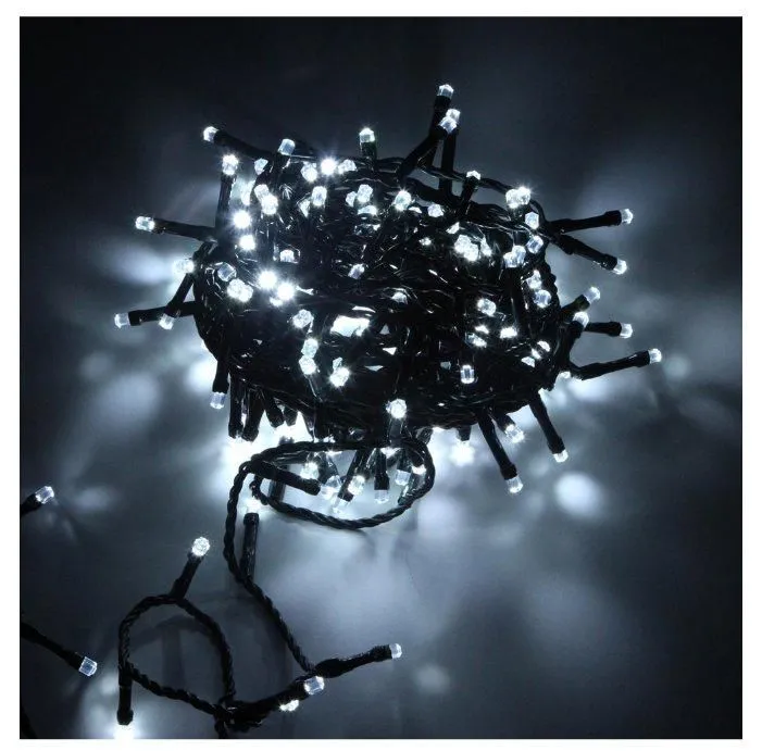 гирлянда "нить" dc-ld120-w-e 120 led бел. колпачек "кристалл" shlights 4690601042903 от магазина Штепсель и батарейка.