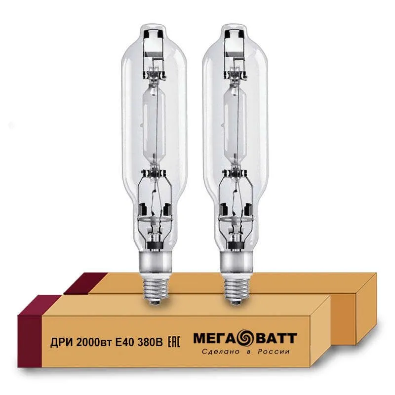 лампа газоразрядная металлогалогенная дри 2000 380/4000к e40 (12) мегаватт 03123 от магазина Штепсель и батарейка.